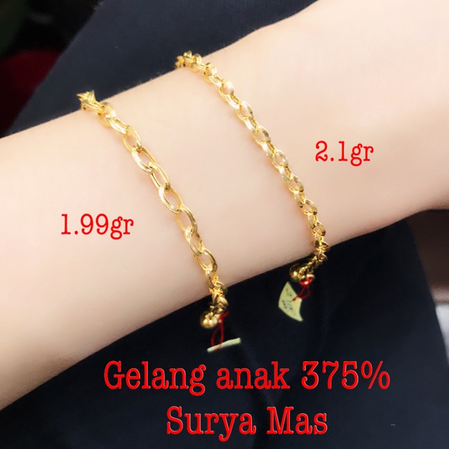 Gelang anak emas 375%
