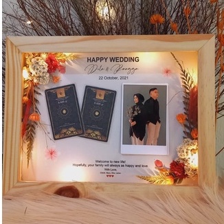 Kado Mini Gold  in Frame I Kado Pernikahan, Ulang Tahun, Wisuda, perpisahan, Anniversary, Mahar