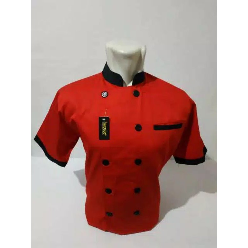 KEMEJA BAJU CHEF KOKI KOMBINASI SET APRON