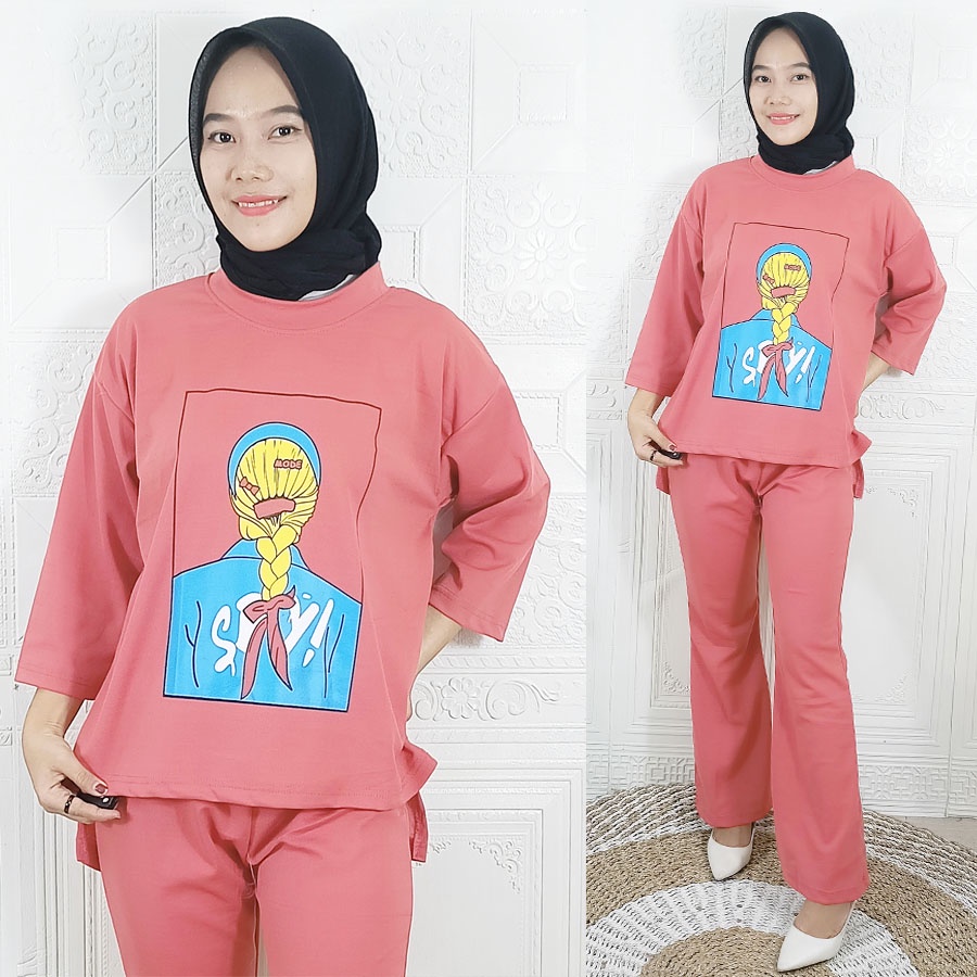 SETELAN KEPANG VIRAL JUMBO ATASAN OVERSIZE DAN CELANA PANJANG ZUBRAY WANITA CANTIK GL FASHION