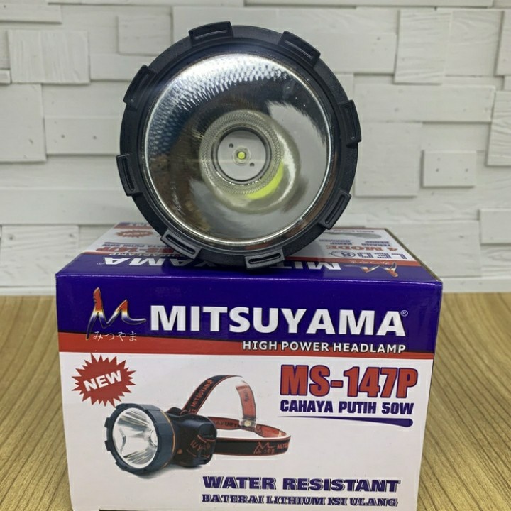 COD senter kepala led charger mitsuyama ms-147P cahaya putih 50W Original