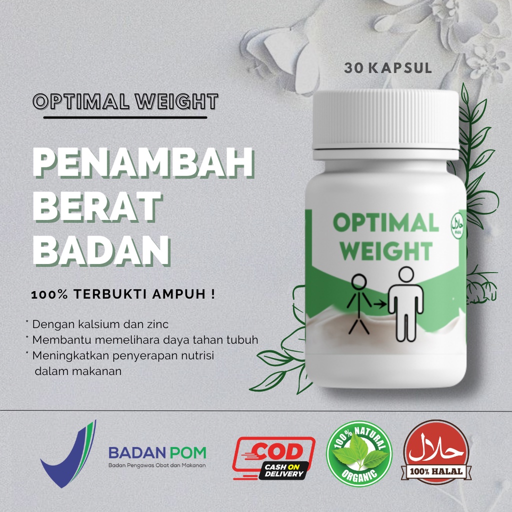 

SUPLEMEN PENAMBAH BERAT BADAN OPTIMAL WEIGHT obat gemuk bpom susu nafsu makan madu paket 2 minggu