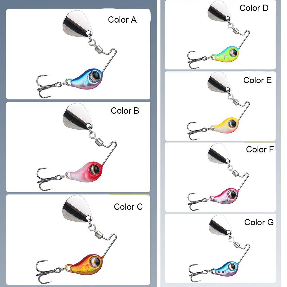 Chookyy Umpan Pancing Metal Spinner Tackle Sinking Spoon Metal Rotate Sequin Treble Hook