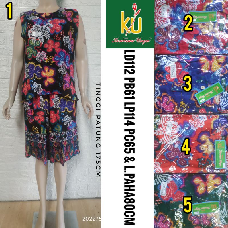 Setelan Yukensi Kencana Ungu Label Hijau Maxi Kulot Baju Tidur Piyama