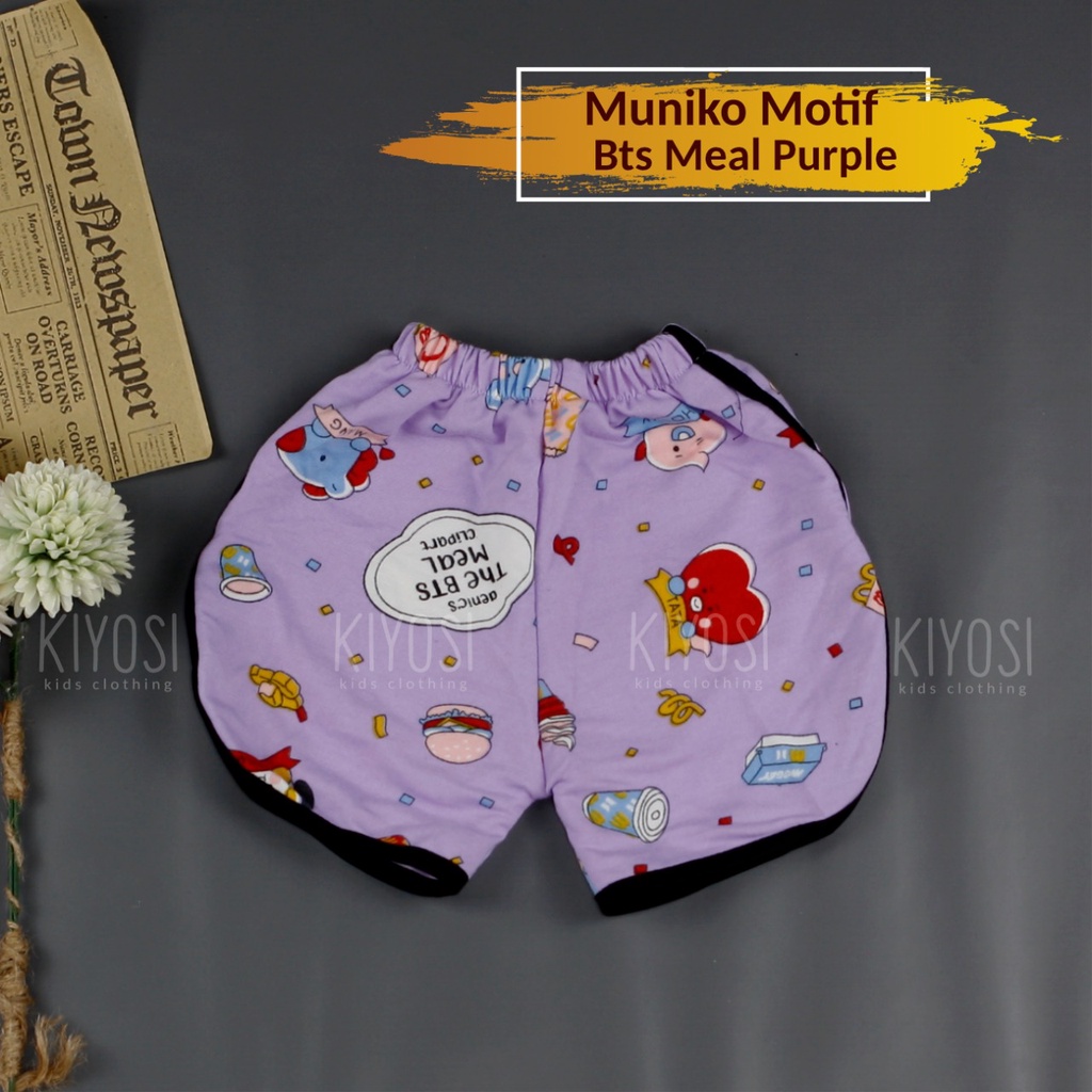 KIYOSI Celana Pendek Anak Muniko Babyterry / Hotpants Anak Muniko / Celana Anak Perempuan Motif 1-5th