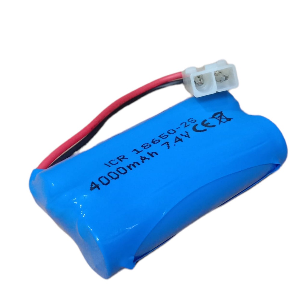 Baterai RC/ Batrai Speaker Bluethooth &amp; Elektronik Lainnya 2x 18650-2S 4000mAh 7.4V Protektor BMS 4.5A Soket Putih 2 Pin