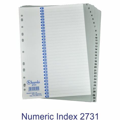 

Office & Stationery | Document Organizer | Divider Numeric Index 1 - 31 Daily Bambi | Best Seller