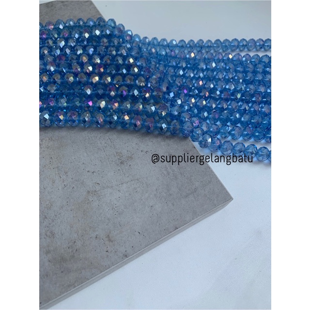 Crystal Ceko 14mm BIRU UNGU KUARSA kuarsa kristal blue purple quartz bahan kalung gelang anting strap mask kerajinan tangan craft citayam fashion week etink vintage elegan bali manik crystal