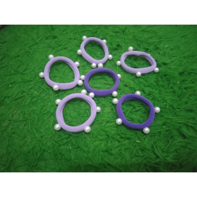 ikat rambut Korea ring towel mutiara