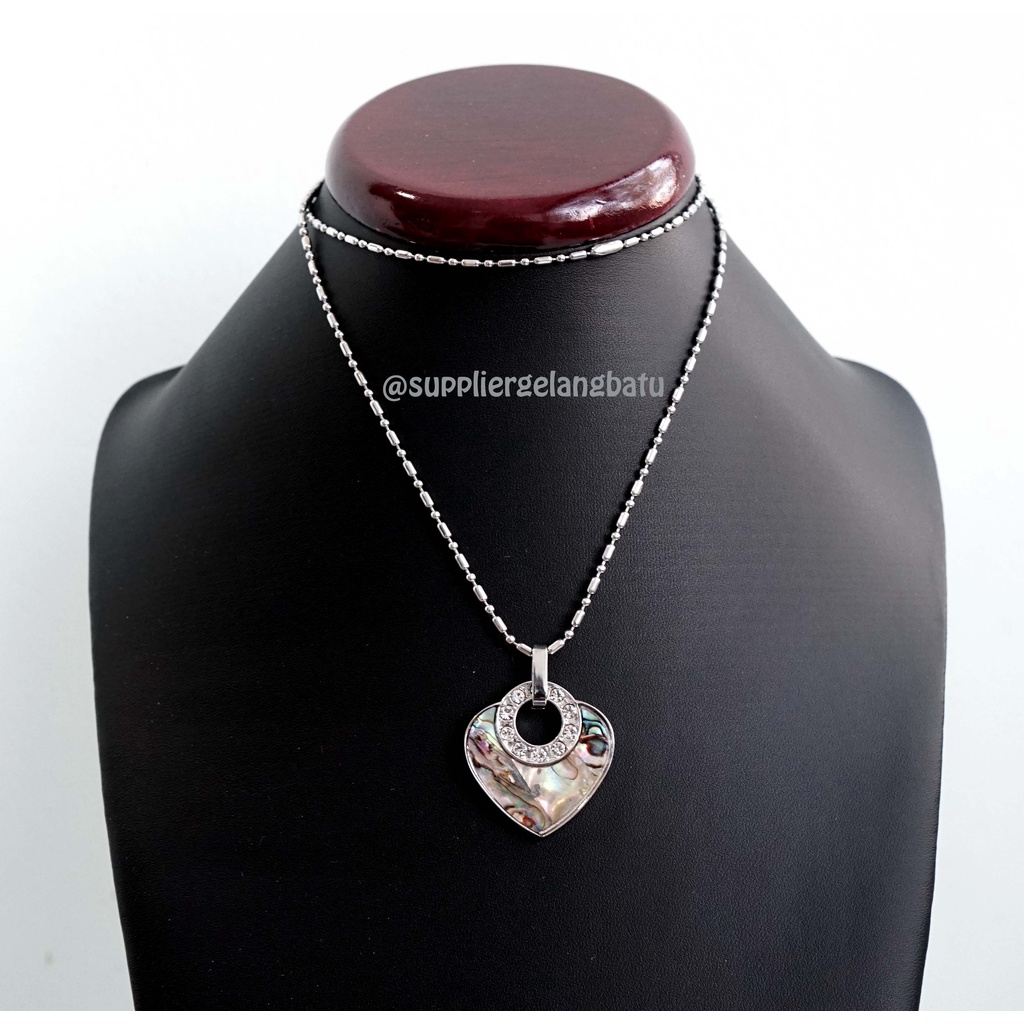 Kalung quantum pendant LOVE METALIK SILVER PREMIUM japanese technology