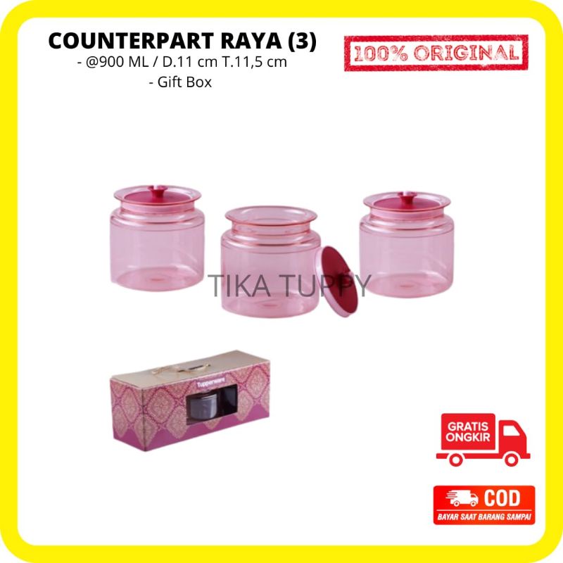PROMO COUNTERPART RAYA SET 3PCS TUPPERWARE ORIGINAL