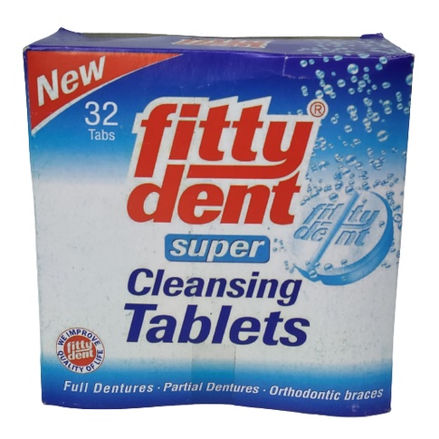 G-217 Fittydent Cleanser Fitty Dent Cleansing Tablet Pembersih Gigi Palsu Tiruan Agar Tetap Higienis