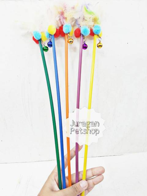 Mainan Lidi-Lidian Kucing | Mainan Kucing Pancingan Stick Lidi Warna