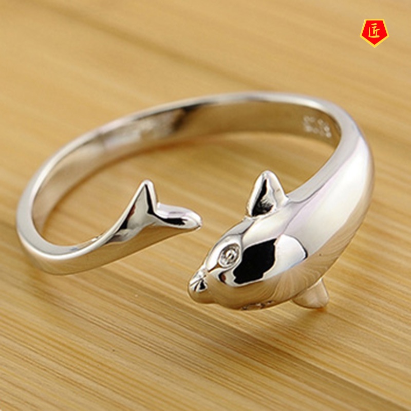 [Ready Stock]Simple Personality Silver Dolphin Ring