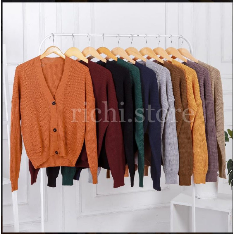 CARDIGAN CROP 7GET RAJUT TEBAL LENGAN PANJANG RICHI.STORE-4