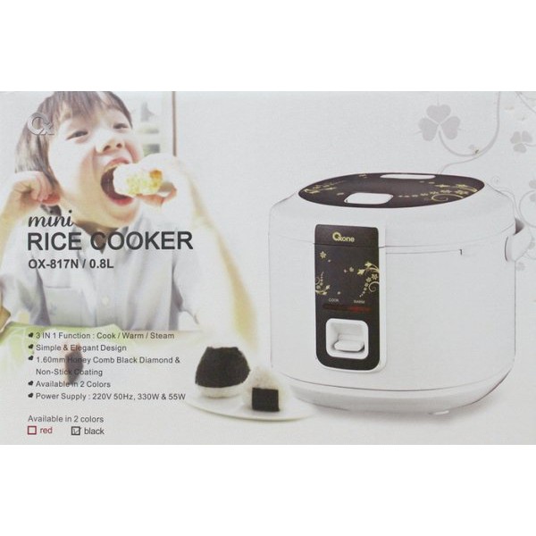 Oxone OX-817N Mini Rice Cooker 0.8Lt (300W) Penanak nasi Magic Com