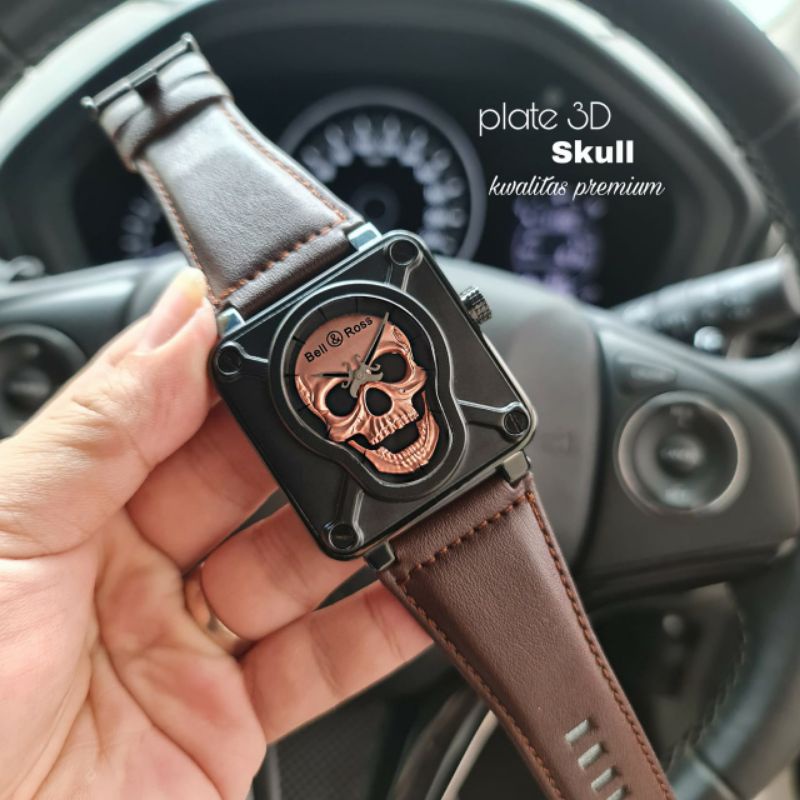 ( COD )Terlaris Jam Tangan Pria Bell & Ross/BR Tengkorakkulit free