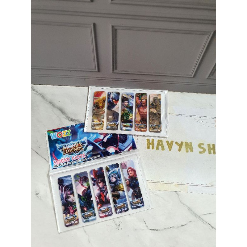 pembatas buku plastik/post it plastik/bookmark/sticky note PLASTIC-Mobile Legend