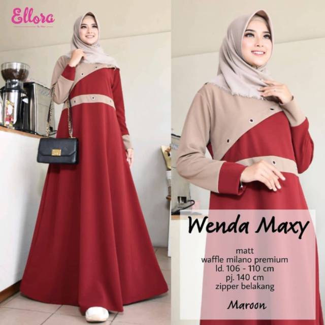 Baju Gamis Syari Wanita Terbaru Asli 2022 Pesta Kekinian Ceruty Ns Fc Asdf Busui Brokat Set M L XL X