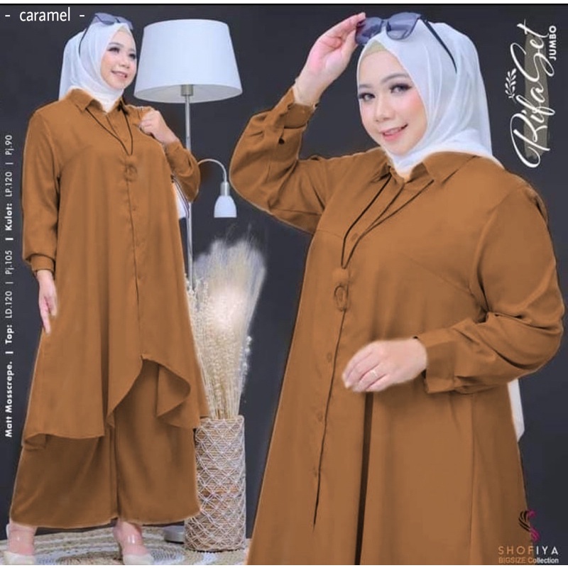 SET TUNIK BIG SIZE JUMBO RIFA BY SHOFIYA