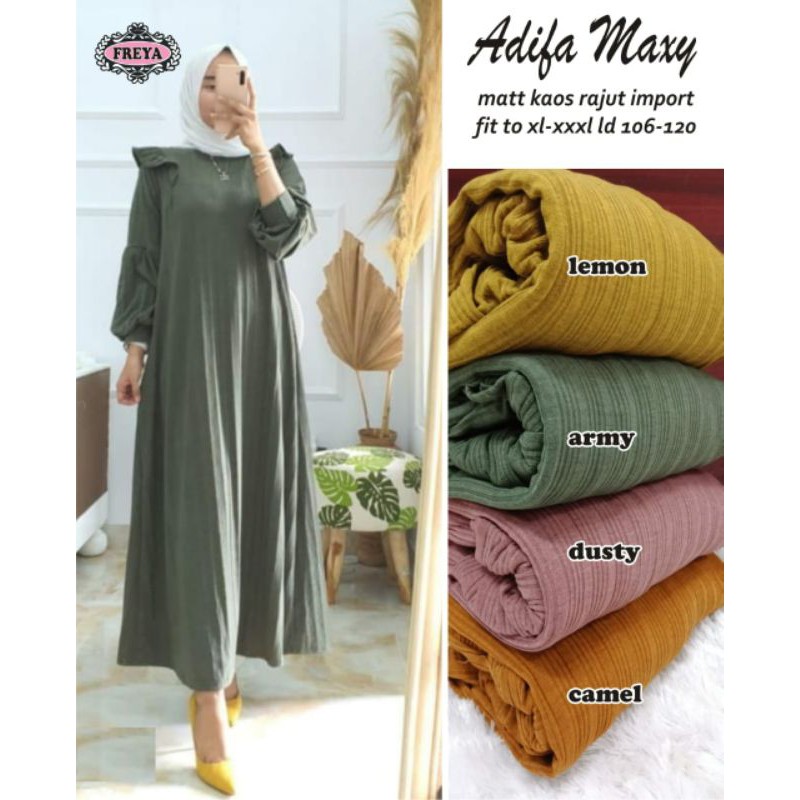 {} Dress Maxi bahan Kaos Rajut ADIFA MAXY