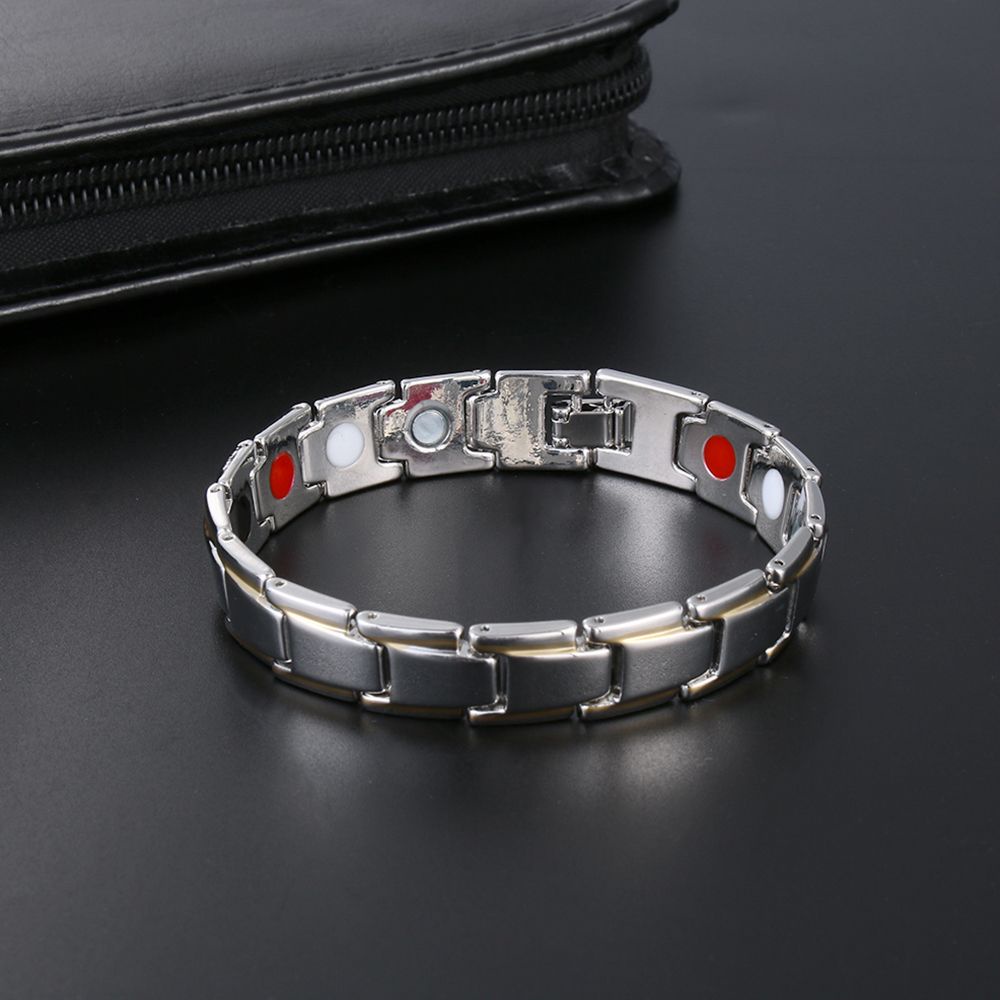 Gelang Pijat Terapi Energi Akupunktur Magnetik Dapat Dilepas Bahan Stainless Steel Untuk Perawatan Kesehatan Pria