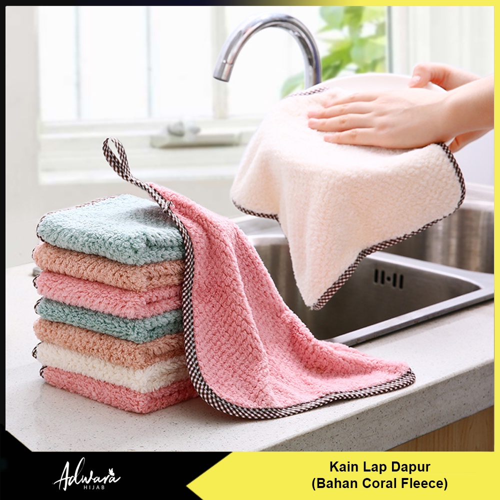 Kain Lap Dapur Serbaguna Bahan Coral Fleece / Kain Lap Cuci Perabotan Rumah Tangga