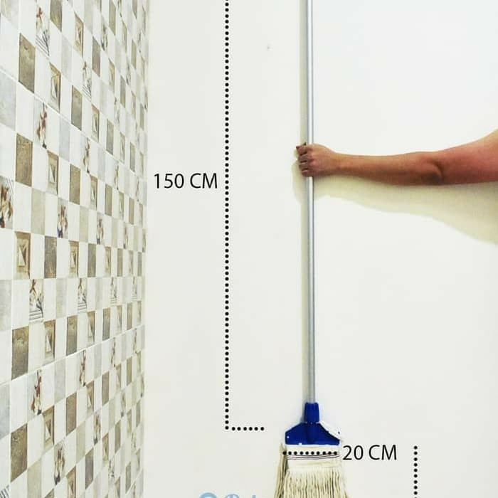 Gagang Lobby Duster Stainless Panjang 150CM Dengan Lubang Pada Ujung Gagang Gagang Pel Jepit Tongkat