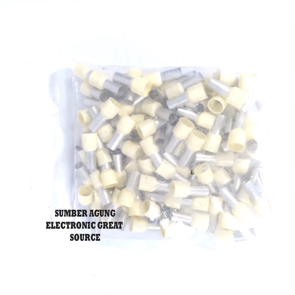 Shemsco Skun Kabel Feru Ferrules 16mm E16 E12 Skun Lurus Isi 100 Seplastik