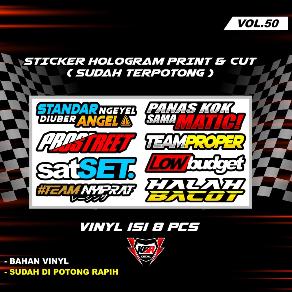 Stiker Racing Pack Print Cut Viral Terbaru Stiker Motor Sticker Helm