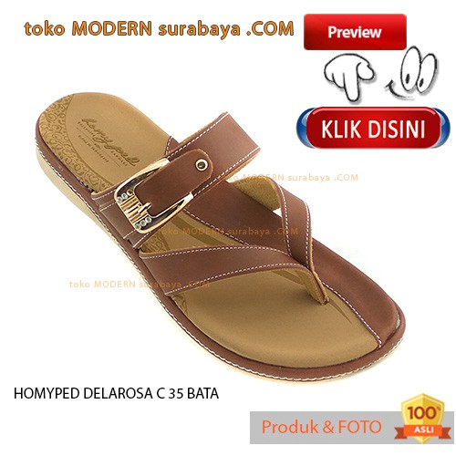 Homyped Delarosa C 35 Bata Sandal Wanita Flat Jepit Flip Flop casual