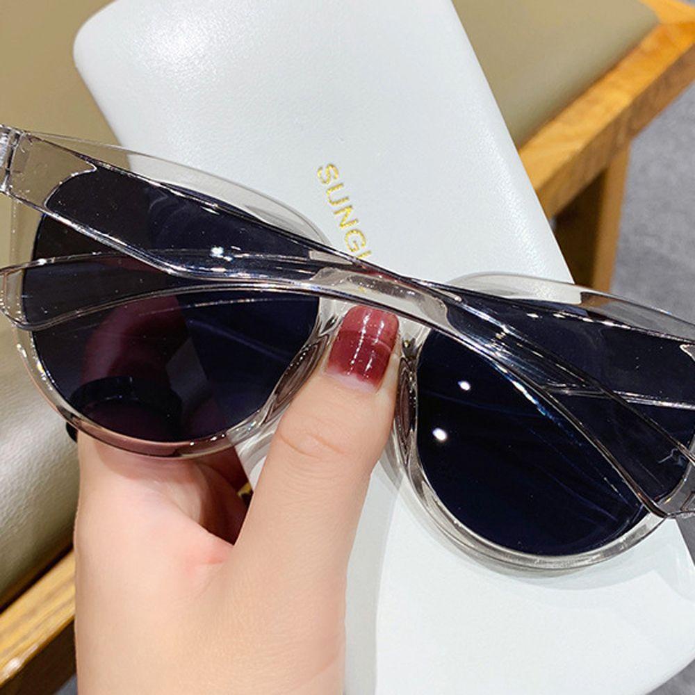 Agustinina Kacamata Bulat Perempuan Ins Gaya Travel Oversized UV400 Fashion Jelly Color Eyewear