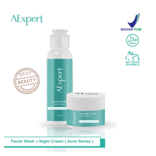 Aexpert Acne Facial wash dan Acne Night Cream by Ashanty DrEkles Dijamin Ori 100%
