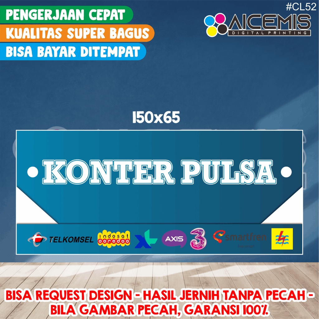 Spanduk 1 Hadi Jadi / Spanduk Jualan / spanduk banner etalase konter pulsa / spanduk konter hp / ban