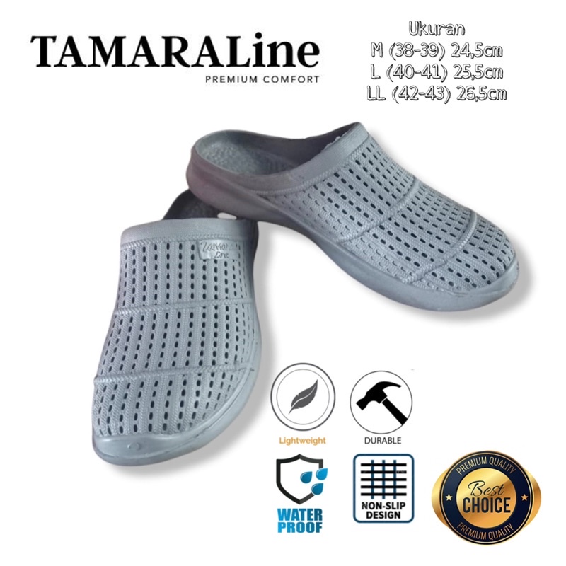 Sepatu Sandal Selop Slide Slip on Karet Pria Dewasa / Remaja - TAMARALINE 223 / Bahan Premium Lentur Empuk Ringan Kuat Anti Slip Anti Air / Model Sporty Santai Rumah Kerja Outdoor Kamar Mandi  Murah Original