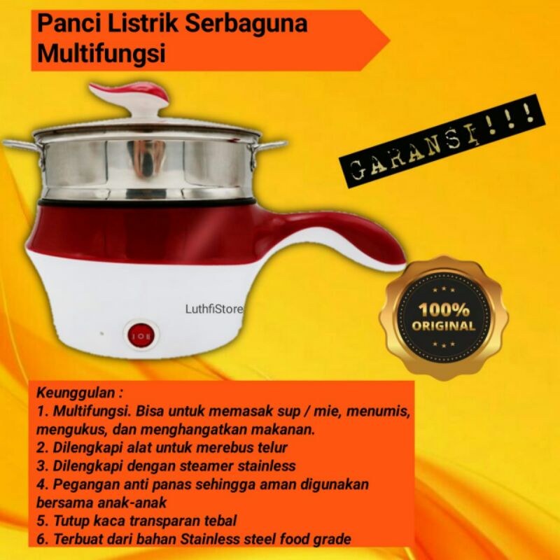 PANCI LISTRIK electric MULTIFUNGSI elektrik SERBAGUNA PANCI LISTRIK PORTABLE kukus goreng original