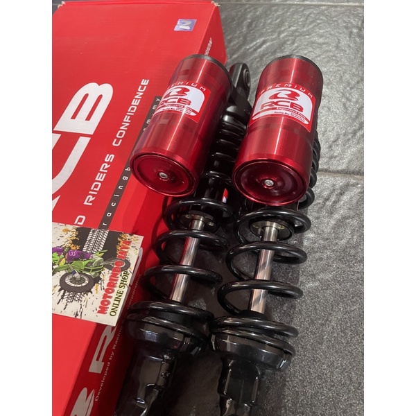 shockbreaker belakang RCB Tabung 335 supra x 125 karisma blade supra RX king-Hitam merah