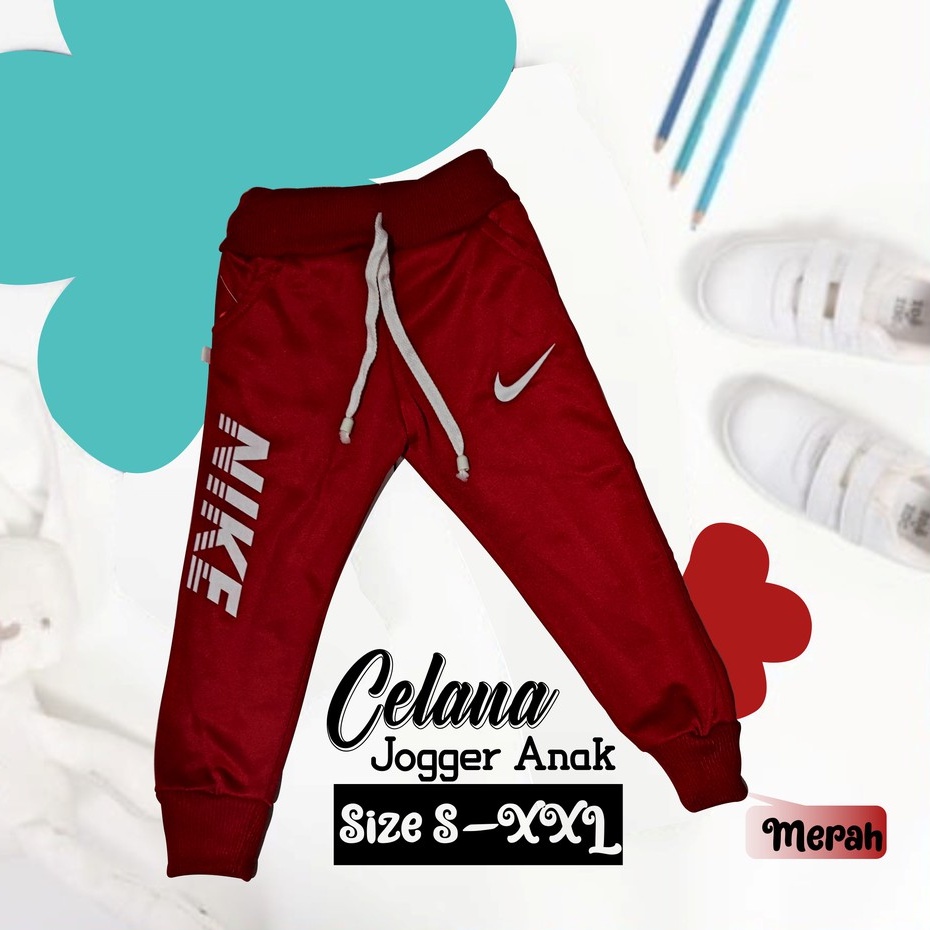 CELANA PANJANG TRAINING JOGGER ANAK SANTAI PREMIUM OLAHRAGA LAKI LAKI COWOK PEREMPUAN USIA 1-14TAHUN MOTIF SABLON BAHAN LOTTO