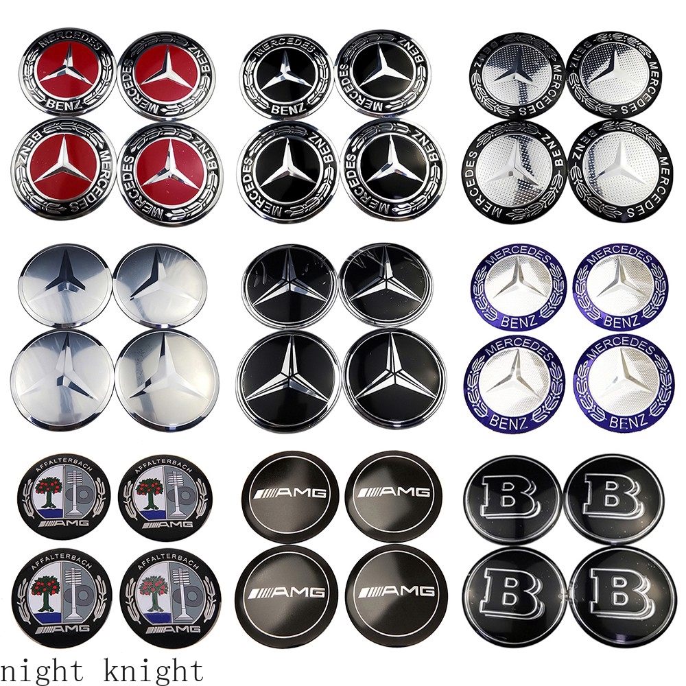 4pcs Stiker Emblem Badge Night Knight 56mm Untuk Hub Tengah Velg Mobil Mercedes Benz Amg Brabus Apple Tree Lorinker