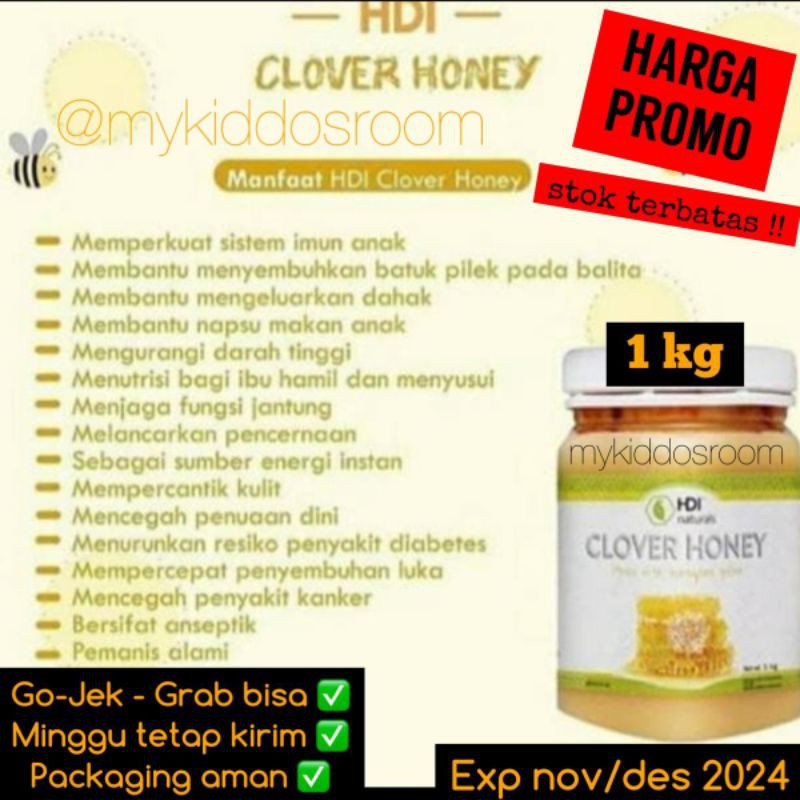 Madu HDI clover honey 1000 gram