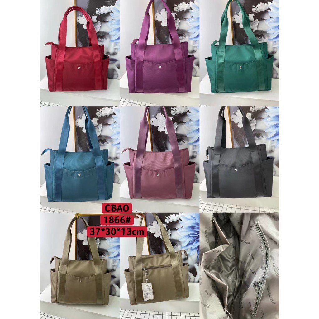 QH Tas Wanita Import Jinjing Travel Totebag Tote Bag CHIBAO CB1866 1866 Bahan Parasut Kualitas Super