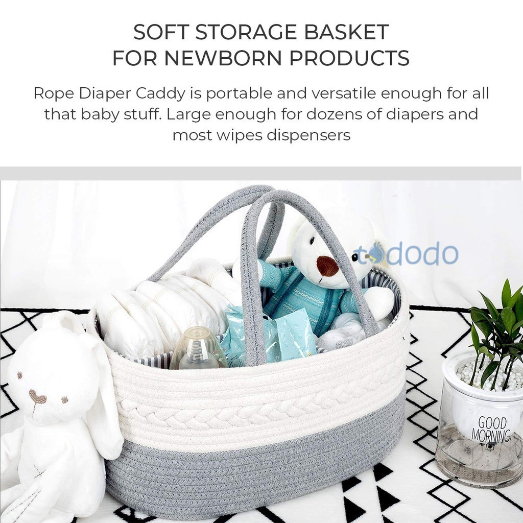Caddy Bag Cotton Rope Tas Perlengkapan Bayi  Diaper Bag Organizer Travelling / Tas Popok Peralatan Bayi