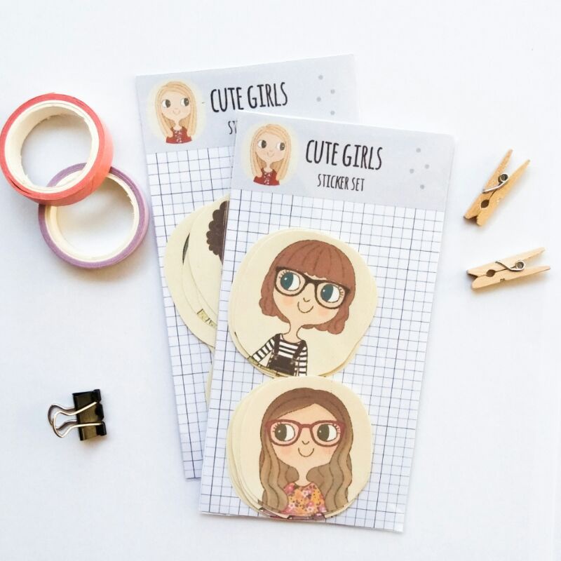 

[Jinjukuki] Cute Girl Sticker Set 16 Pack