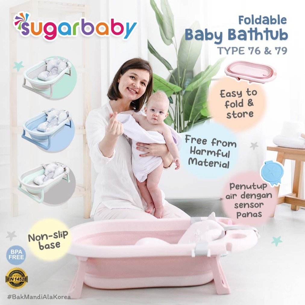 Sugar Baby Foldable Bathtub #F76 (With Heat Sensor)