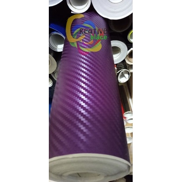 STIKER SKOTLET CARBON 3D UNGU / STIKER KARBON 3D RECOMMENDED UNTUK GADGED LAPTOP DAN DASHBOARD MOTOR