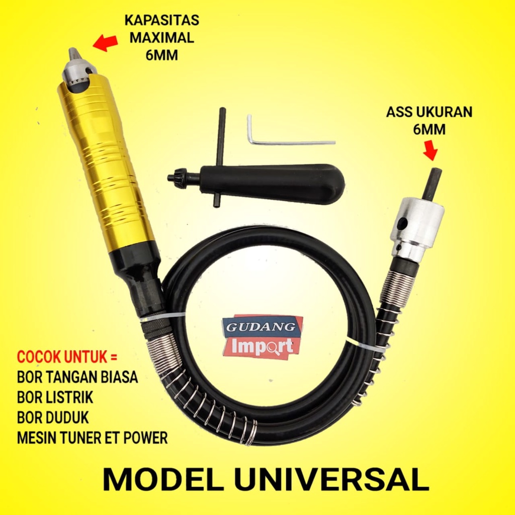 MESIN BOR KABEL TUNNER TUNER CUNER PORTING HANDPIECE HAND PIECE FOREDOM FLEXIBLE FLEXIBEL CNC 6MM