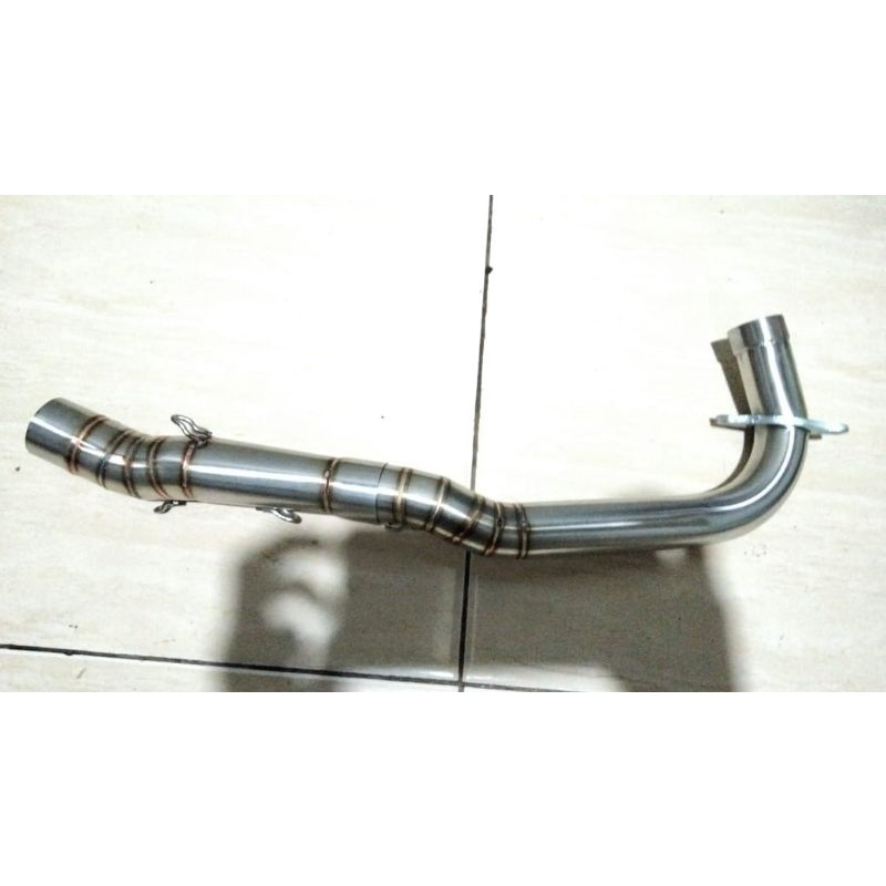 leher knalpot racing mio Gtx supermoto trail 200 cc inlet 38 mm 50 mm soul sporty smile 135 150 cc P