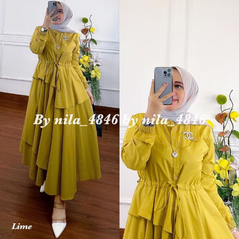 Midi dress Aira Matt Cotton Import Premium Busui&wudhu friendly