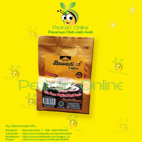 

Kopi Robusta Aceh Merk Bawadi 100 gram / Robusta Coffee