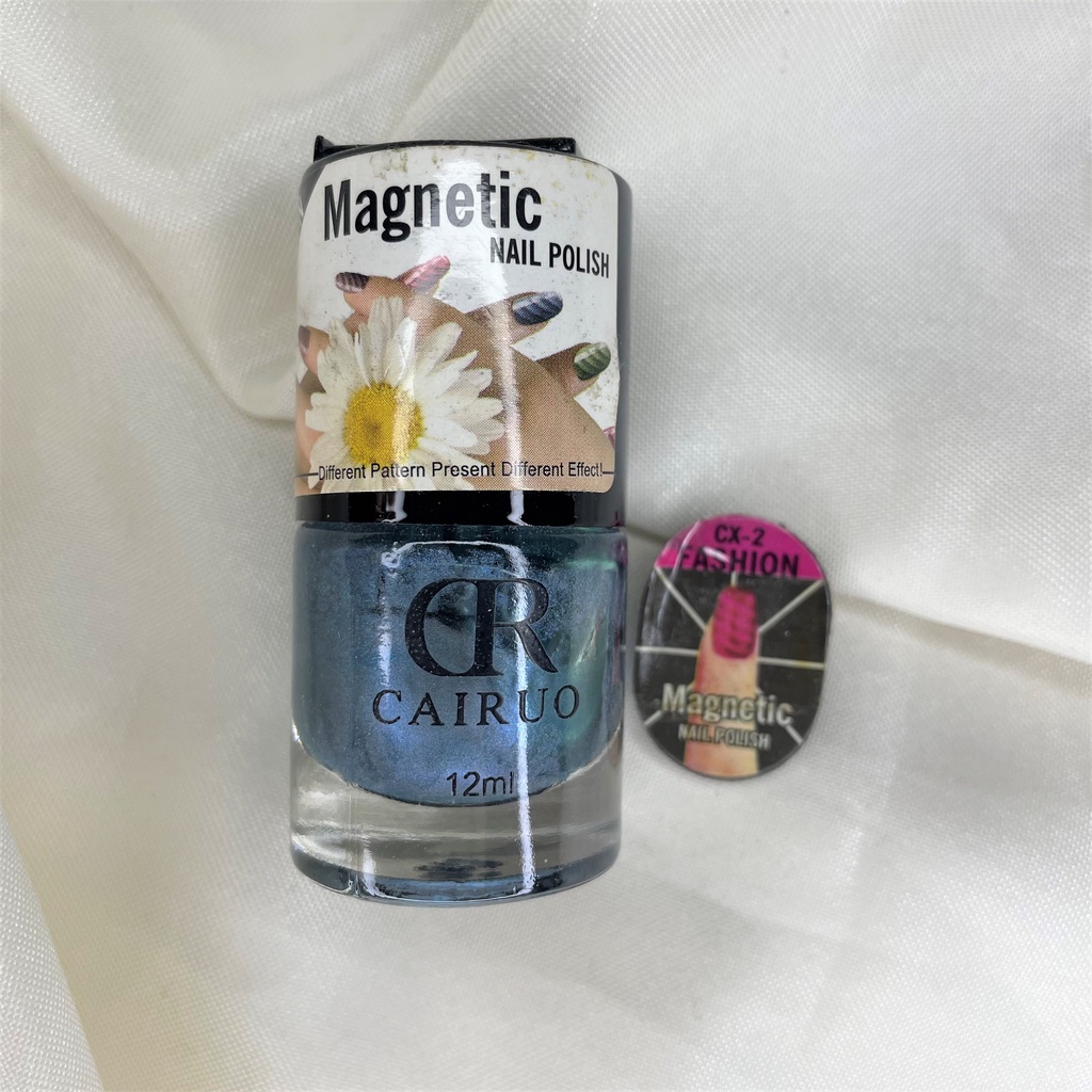 Kutek CR Cairuo Magnetic Nail Polish 12ml 07 Dark Blue Sky Glitter Magnet Biru Tua